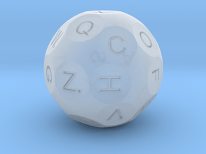D26 Alphabetical Sphere Dice for Impact! Miniature in Clear Ultra Fine Detail Plastic