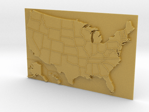USA Map 180mm in Tan Fine Detail Plastic