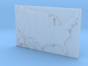 USA Map 180mm in Clear Ultra Fine Detail Plastic