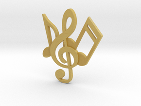 Music Necklace in Tan Fine Detail Plastic