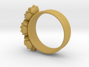 Tiny 3 Rose ring (plastic print only - no silver) in Tan Fine Detail Plastic