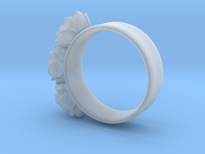Tiny 3 Rose ring (plastic print only - no silver) in Clear Ultra Fine Detail Plastic