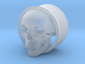 Skull 1 Inch Plug in Clear Ultra Fine Detail Plastic