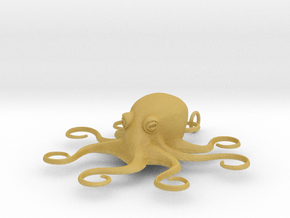 Octopus Pendant in Tan Fine Detail Plastic