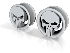 1 Inch Revenge Skull Plugs  in Clear Ultra Fine Detail Plastic