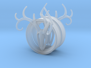 1 & 7/8 inch Antler Tunnels in Clear Ultra Fine Detail Plastic