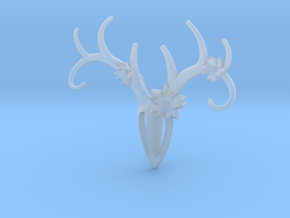 Feminine Antlers Pendant in Clear Ultra Fine Detail Plastic