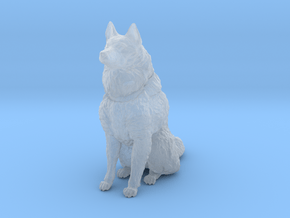 Dog Figurine - Sitting Finnish Spitz 1:43,5 scale  in Clear Ultra Fine Detail Plastic