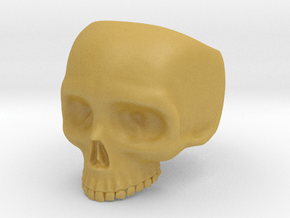 Skull Ring - Size 10 (inner diameter = 19.76 mm) in Tan Fine Detail Plastic