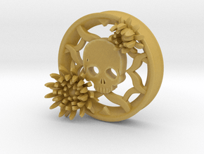 2 Inch Chrysanthemum And Skull Tunnel (right) in Tan Fine Detail Plastic