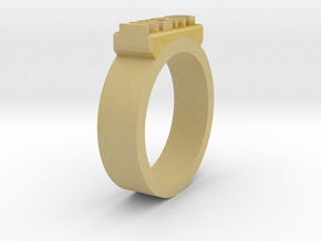 Nerd Ring Size 11 in Tan Fine Detail Plastic