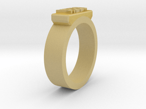 Geek Ring Size 11 in Tan Fine Detail Plastic