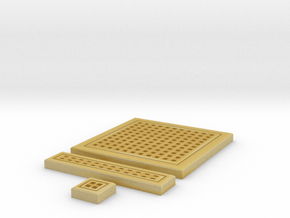 SciFi Tile 12 -  Square Grating in Tan Fine Detail Plastic