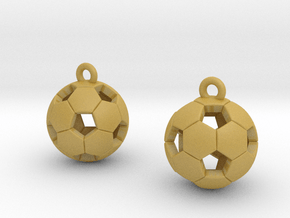 Soccer Balls Earrings in Tan Fine Detail Plastic