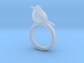 Ring with a bird on top of it in Clear Ultra Fine Detail Plastic