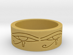 Egyptian Eye Of Horus Ring Size 6 in Tan Fine Detail Plastic