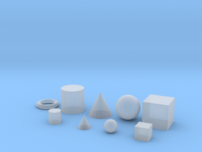 Primitive objects for test printing_V1.2 in Clear Ultra Fine Detail Plastic