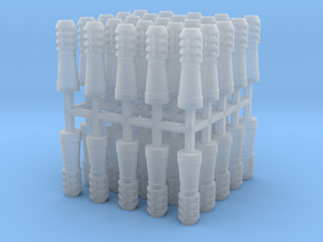 50x 2mm Scale Louvre Style Chimney Pots in Clear Ultra Fine Detail Plastic