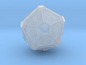 Dr. Who Gallifreyan D20 (20mm) in Clear Ultra Fine Detail Plastic