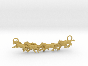 Running Horses Pendant  in Tan Fine Detail Plastic