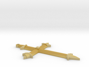 Medieval Style Cross Pendant Charm in Tan Fine Detail Plastic