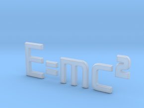 E=mc^2 3D in Clear Ultra Fine Detail Plastic