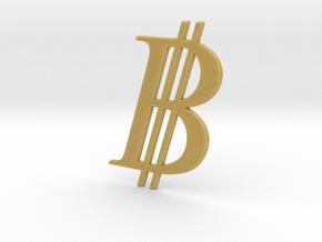 Bitcoin Logo 3D in Tan Fine Detail Plastic