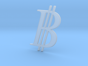 Bitcoin Logo 3D in Clear Ultra Fine Detail Plastic
