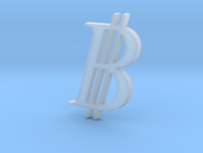 Bitcoin Logo 3D 50mm in Clear Ultra Fine Detail Plastic