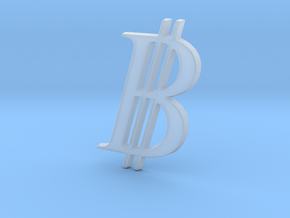 Bitcoin Logo 3D 30mm in Clear Ultra Fine Detail Plastic