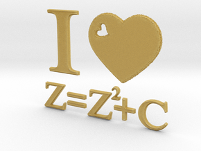 I Love Mandelbrot Z=Z^2+C 3D in Tan Fine Detail Plastic