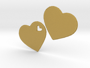 LOVE 3D Hearts in Tan Fine Detail Plastic