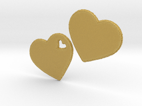 LOVE 3D Hearts 80mm in Tan Fine Detail Plastic