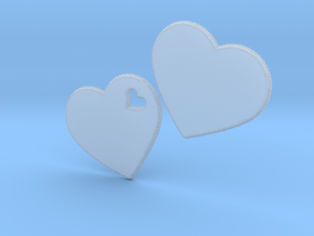 LOVE 3D Hearts 80mm in Clear Ultra Fine Detail Plastic