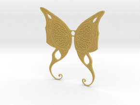 Butterfly Wings Pendant in Tan Fine Detail Plastic