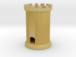 Chess Tower or Folly with circular staircase  two  in Tan Fine Detail Plastic