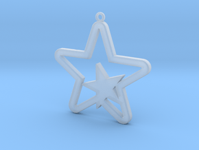 Star Pendent in Clear Ultra Fine Detail Plastic