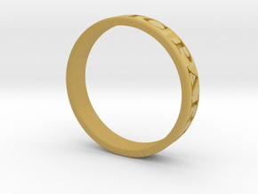 Latin Motto Ring in Tan Fine Detail Plastic
