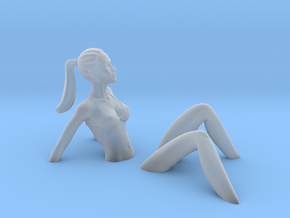 Sinking Girl Art Sculpture in Clear Ultra Fine Detail Plastic