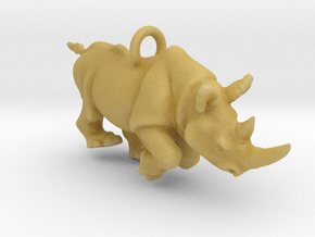Rhino Pendant in Tan Fine Detail Plastic