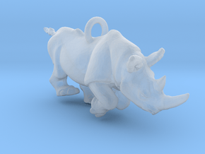 Rhino Pendant in Clear Ultra Fine Detail Plastic