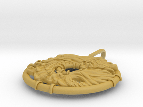 Dragon pendant in Tan Fine Detail Plastic