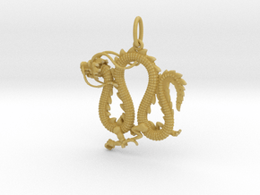 Dragon pendant # 4 in Tan Fine Detail Plastic