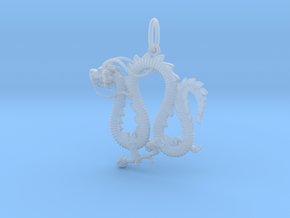 Dragon pendant # 4 in Clear Ultra Fine Detail Plastic