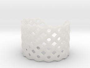 Circles & Squares Cuff (Size M) in Clear Ultra Fine Detail Plastic
