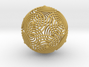 Spiraling Icosahedron in Tan Fine Detail Plastic