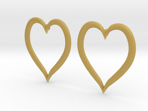 Heart Earrings in Tan Fine Detail Plastic