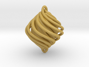 Twist Pendant in Tan Fine Detail Plastic