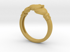 Irish Claddagh ring in Tan Fine Detail Plastic