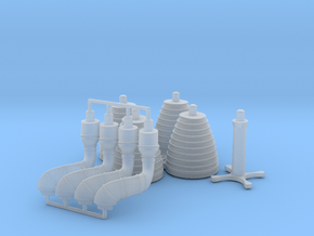 H-1 Engines Later Version (1:72 Inboards ONLY) in Clear Ultra Fine Detail Plastic